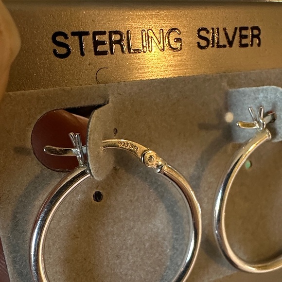 Classic Sterling Silver Hoop Earrings - Picture 4 of 5